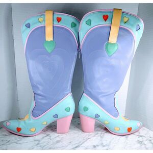 YRU Dolls Kill Pastel Heart Space Cowgirl Cowboy Boots Size 8